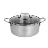 Zilan ZLN9648 Hexachef lábas fedővel, 24 cm, 4,3 liter, 3 rétegű, hatszögletű hibrid tapadásmentes belső