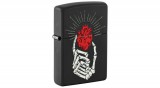 Zippo 46469, kézi csontváz és piros szív design