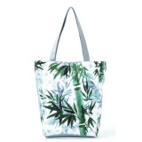 Zöld bambusz mintás női válltáska, vászon