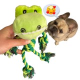 Zöld Krokodil rágható plüss kötél kutyajáték, 30 cm