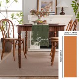 Zöld ,szőtt ,lyukacsos ,egyszínű kézzel készített függő asztali futó