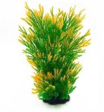 Zöldből sárgába átmenő tüskés levelű akváriumi műnövény 20 cm