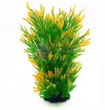 Zöldből sárgába átmenő tüskés levelű akváriumi műnövény 20 cm
