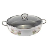 Zománcozott szeletsütő lábas, 26 cm + üvegfedő, 2 liter - Ingyenes szállítással