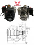 Zonsen NH150H vizszintes tengelyű döngölőbéka motor 149cc 4Le  - helyettesíti a Honda GX100 motorokat