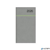 Zsebnaptár, álló elrendezésű, TOPTIMER, 'Young', szürke-zöld