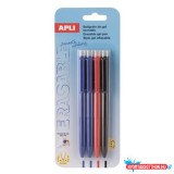 Zseléstoll, 0,5 mm, nyomógombos, radírozható, APLI "Erasable", vegyes színek