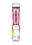 Zseléstoll készlet, 0,25 mm, nyomógombos, ZEBRA Sarasa Clip Sunset, 3 különböző szín (TZ99434)