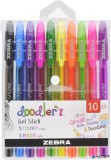 Zseléstoll készlet, 0,33 mm, kupakos, ZEBRA "Doodler'z Neon & Fashion", 10 vegyes szín