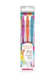 Zseléstoll készlet, 0,33 mm, nyomógombos, ZEBRA Sarasa Clip Boho Vibes, 3 különböző szín (TZ99432)
