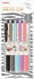 Zseléstoll készlet, 0,33 mm, nyomógombos, ZEBRA "Sarasa Clip Kawai Animal"