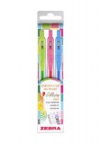 Zseléstoll készlet, 0,33 mm, nyomógombos, ZEBRA Sarasa Clip Lollipop, 3 különböző szín (TZ99431)