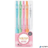 Zseléstoll készlet, 0,33 mm, nyomógombos, ZEBRA "Sarasa Clip Milk", 5 vegyes pasztell szín