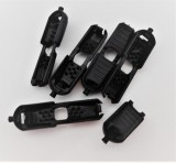 Zsinórvég, fekete, műanyag, pattintós, 5-6 mm-es zsinórhoz