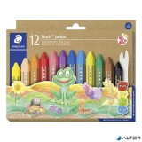 Zsírkréta, jumbo, hatszögletű, STAEDTLER "Noris Junior 224", 12 különböző szín