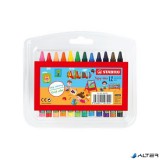 Zsírkréta, műanyag dobozban, STABILO "Yippy-wax", 12 különböző szín