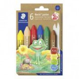 Zsírkréta, vastag, hatszögletű, STAEDTLER "Noris Junior", 6 különböző szín [6 db]