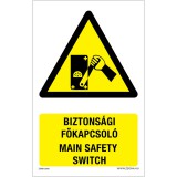 ZSONA Biztonsági főkapcsoló Műanyag tábla 160x100 mm
