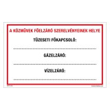 Zsona Dekor A Közművek főelzáró szerelvényeinek helye Utánvilágító műanyag tábla 160x100 mm