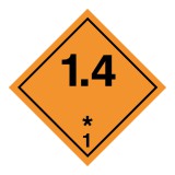 Zsona Dekor ADR-bárca 1.-osztály, Robbanóanyagok-és-tárgyak, 1.4-alosztály Műanyag tábla 300X300 mm