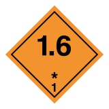 Zsona Dekor ADR-bárca 1.-osztály, Robbanóanyagok-és-tárgyak, 1.6-alosztály Műanyag tábla 250x250 mm
