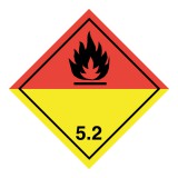 Zsona Dekor ADR bárca 5.2. osztály, Szerves peroxidok Műanyag tábla 100x100 mm