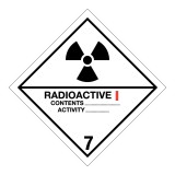 Zsona Dekor ADR bárca 7. osztály, Radioaktív anyagok, 7A alosztály Öntapadós matrica 250x250 mm