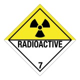 Zsona Dekor ADR bárca 7. osztály, Radioaktív anyagok, 7D alosztály Műanyag tábla 250x250 mm