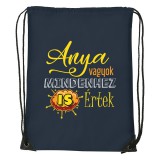 Zsona Dekor Anya vagyok mindenhez is értek - Sport táska navy kék