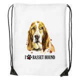 Zsona Dekor Basset hound - Sport táska fehér