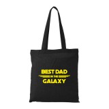 Zsona Dekor Best dad in the galaxy - Bevásárló táska fekete