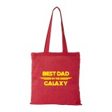 Zsona Dekor Best dad in the galaxy - Bevásárló táska piros