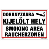 Zsona Dekor Dohányzásra kijelölt hely Műanyag tábla 160x250 mm