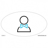 Zsona Dekor Férfi wc színes piktogrammal Műanyag tábla 120x65 mm ovál