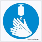 Zsona Dekor Fertőtlenítő kézmosás kötelező! Öntapadós matrica 100x100 mm