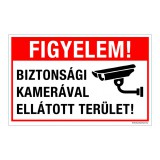 Zsona Dekor Figyelem! Biztonsági kamerával ellátott terület! Műanyag tábla 160x250 mm