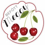 Zsona Dekor Formavágott befőtt cimke MEGGY öntapadós műanyag alapú 5 db/csomag