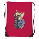 Zsona Dekor Francia bulldog zenét hallgat - Sport táska piros