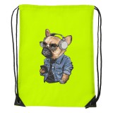 Zsona Dekor Francia bulldog zenét hallgat - Sport táska sárga