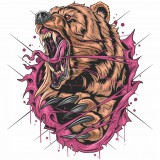 Zsona Dekor Grizzly medve - Sport táska fehér