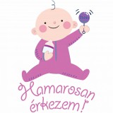 Zsona Dekor Hamarosan érkezem lány - Sport táska fehér
