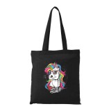 Zsona Dekor Hipster unicorn - Bevásárló táska fekete