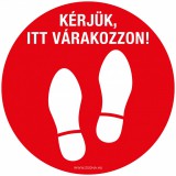 Zsona Dekor Kérjük itt várakozzon padló matrica XXL 500 mm