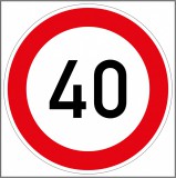 Zsona Dekor Közúti jelzőtábla sebességkorlátozó "40" műanyag