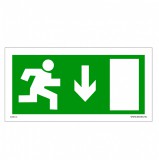 Zsona Dekor Menekülési út lefelé, ajtó jobbra Utánvilágító öntapadós matrica 200x100 mm