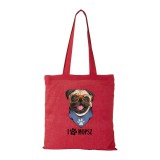 Zsona Dekor Mopsz - Bevásárló táska piros v2