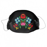 Zsona Dekor Mosható textil szájmaszk fekete kalocsai mintával gyerek méret