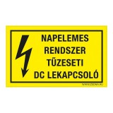 Zsona Dekor Napelemes rendszer tűzeseti dc lekapcsoló Öntapadós matrica csomag 100x60 mm 5db/csomag