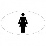 Zsona Dekor Női wc piktogrammal öntapadós matrica 120x65 mm ovál