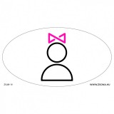 Zsona Dekor Női wc színes piktogrammal Műanyag tábla 120x65 mm ovál